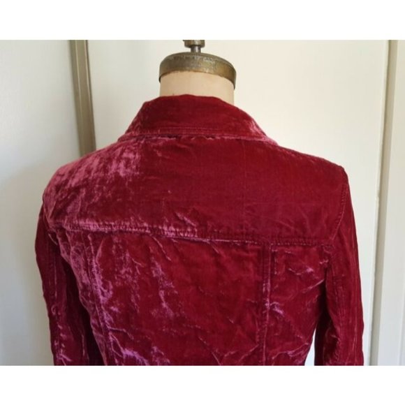 Vintage 90s velvet  button down shirt S - Picture 7 of 11